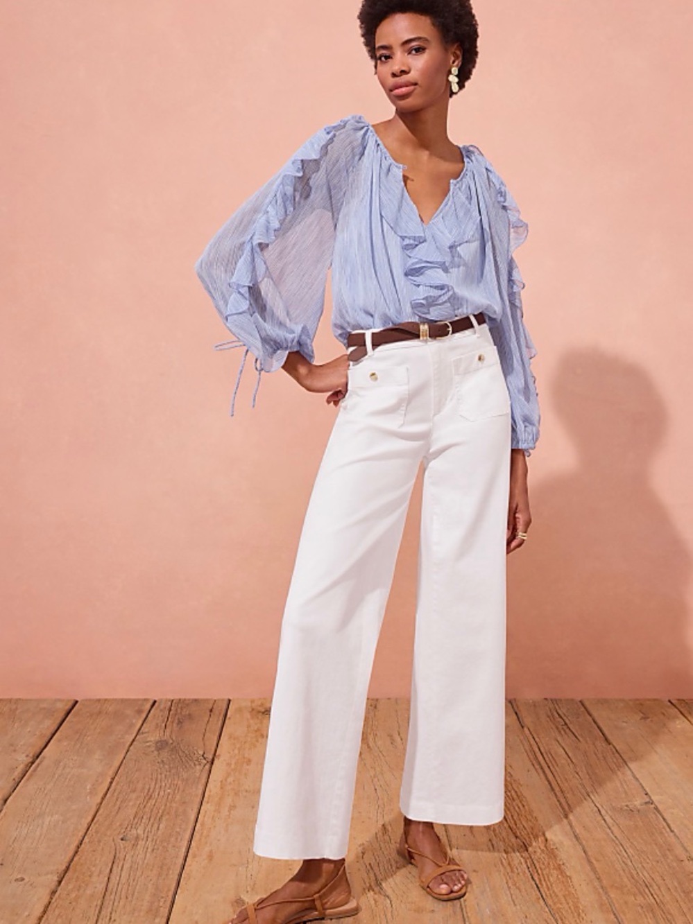 Wide Leg Women’s LOFT Palmer Pants in White